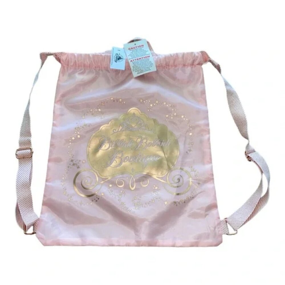 Disney Parks | Pink Gold Roseton "Bibbidi Bobbidi Boutique" Cinch Backpack